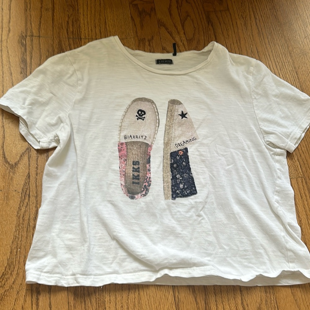 IKKS White t-shirt with embroidery